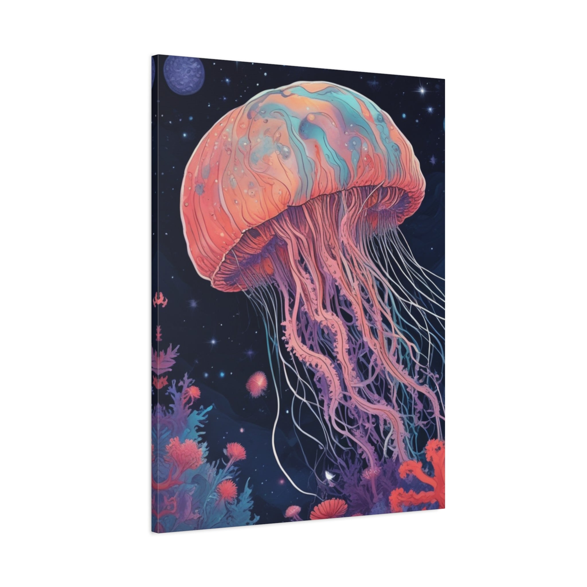 Impresión en lienzo - Pintura de medusas del cielo nocturno