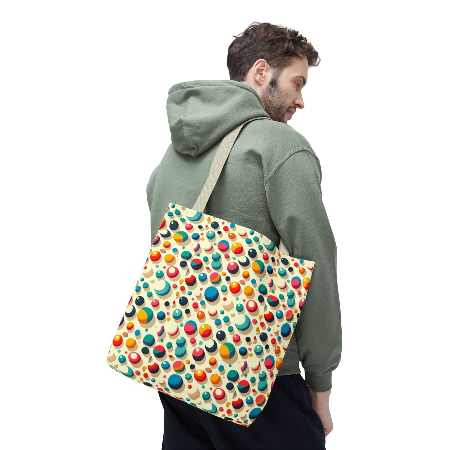 Bolso tote con estampado retro colorido: perfecto para uso diario y estilo chic.