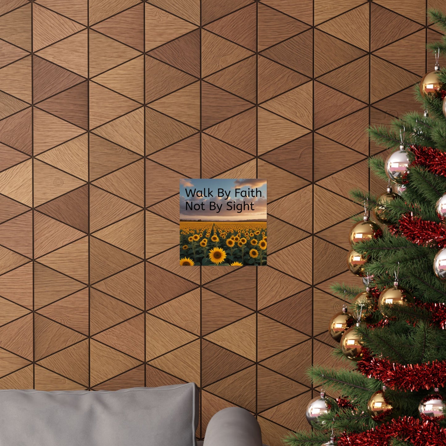 Inspiring Faith Wall Art, Sunflower Poster, Inspirational Home Decor, Christian Gift, Motivational Print