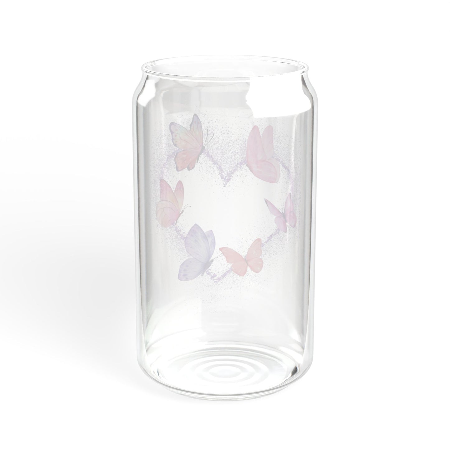 Valentine's Day Butterfly Heart Sipper Glass