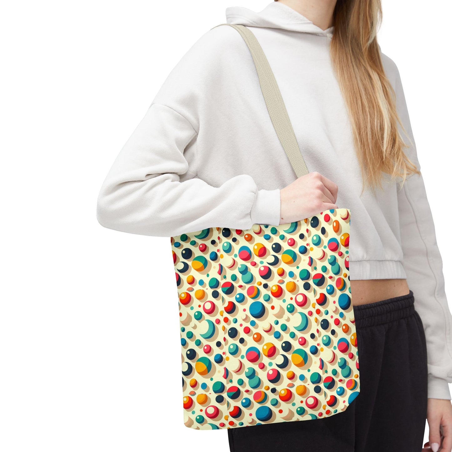 Bolso tote con estampado retro colorido: perfecto para uso diario y estilo chic.
