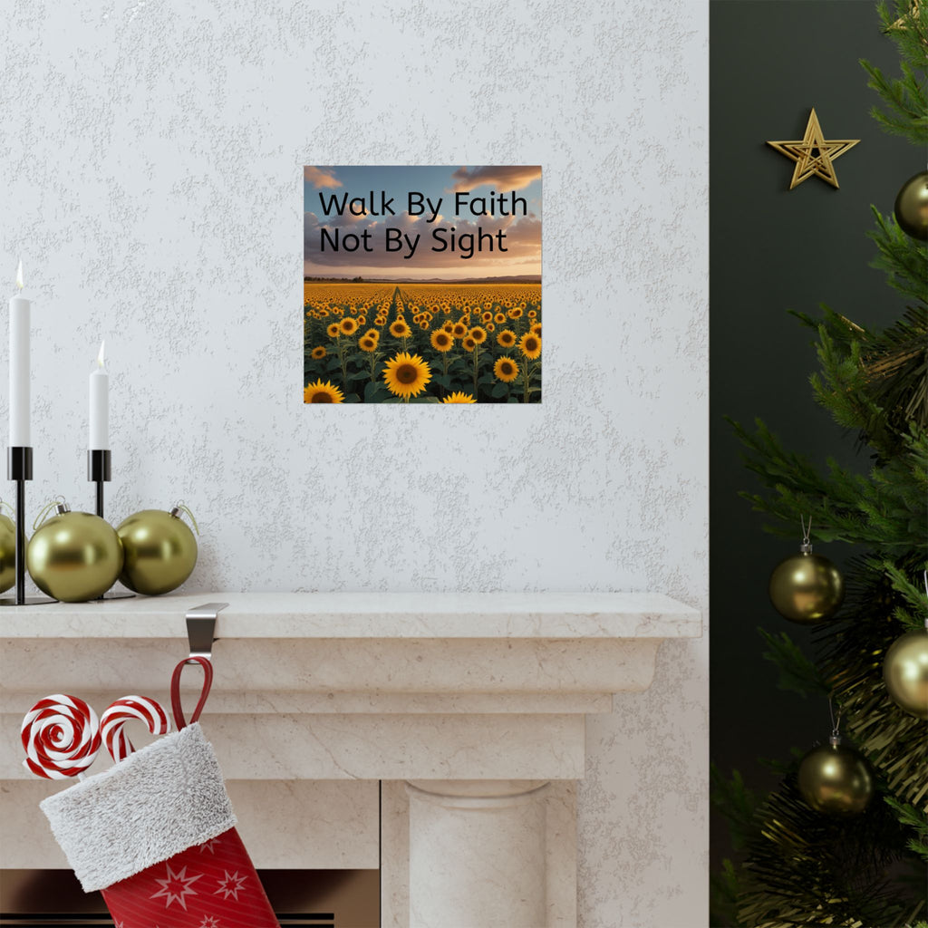 Arte de pared inspirador de fe, póster de girasol, decoración inspiradora para el hogar, regalo cristiano, impresión motivacional