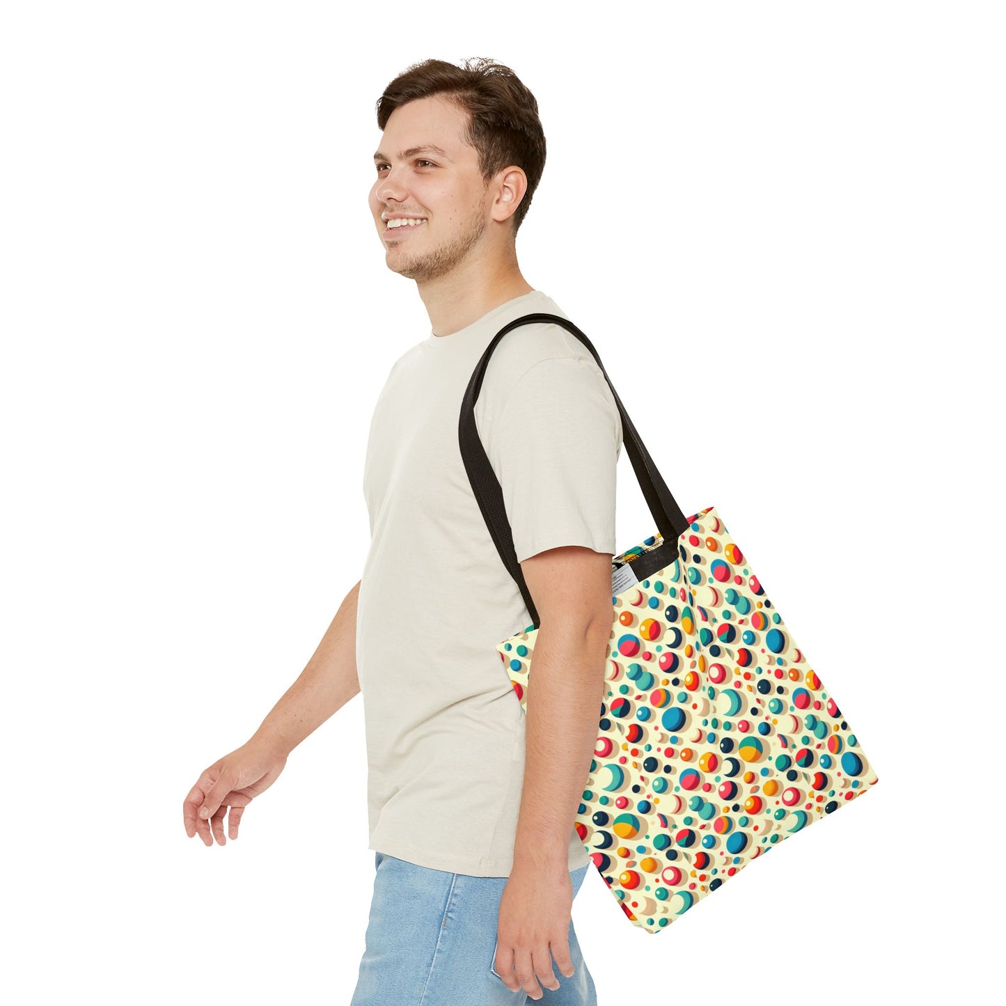 Bolso tote con estampado retro colorido: perfecto para uso diario y estilo chic.