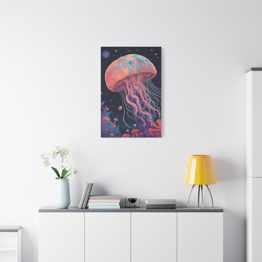 Impresión en lienzo - Pintura de medusas del cielo nocturno
