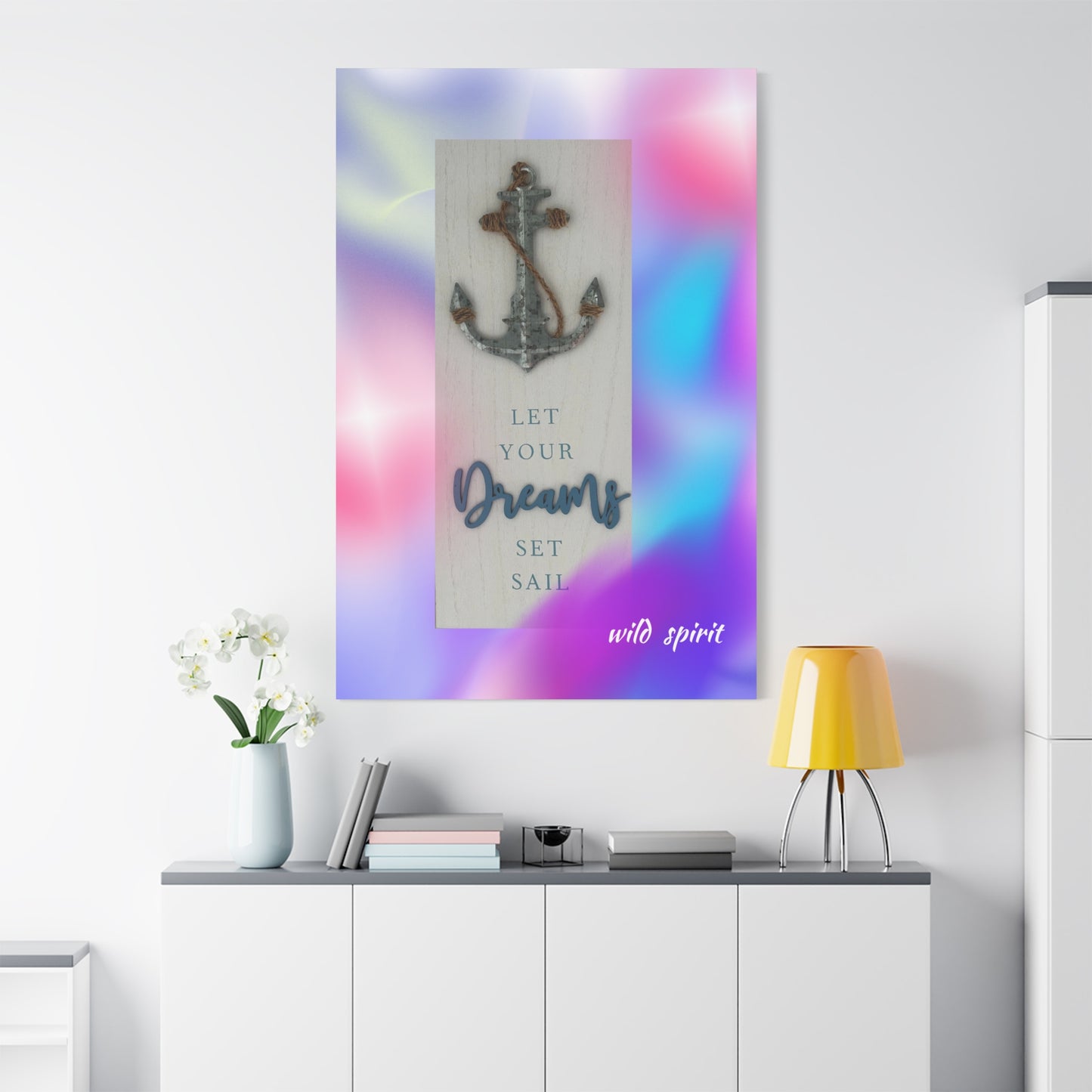 Canvas Print - Beach Themed 'Let Your Dreams Set Sail'