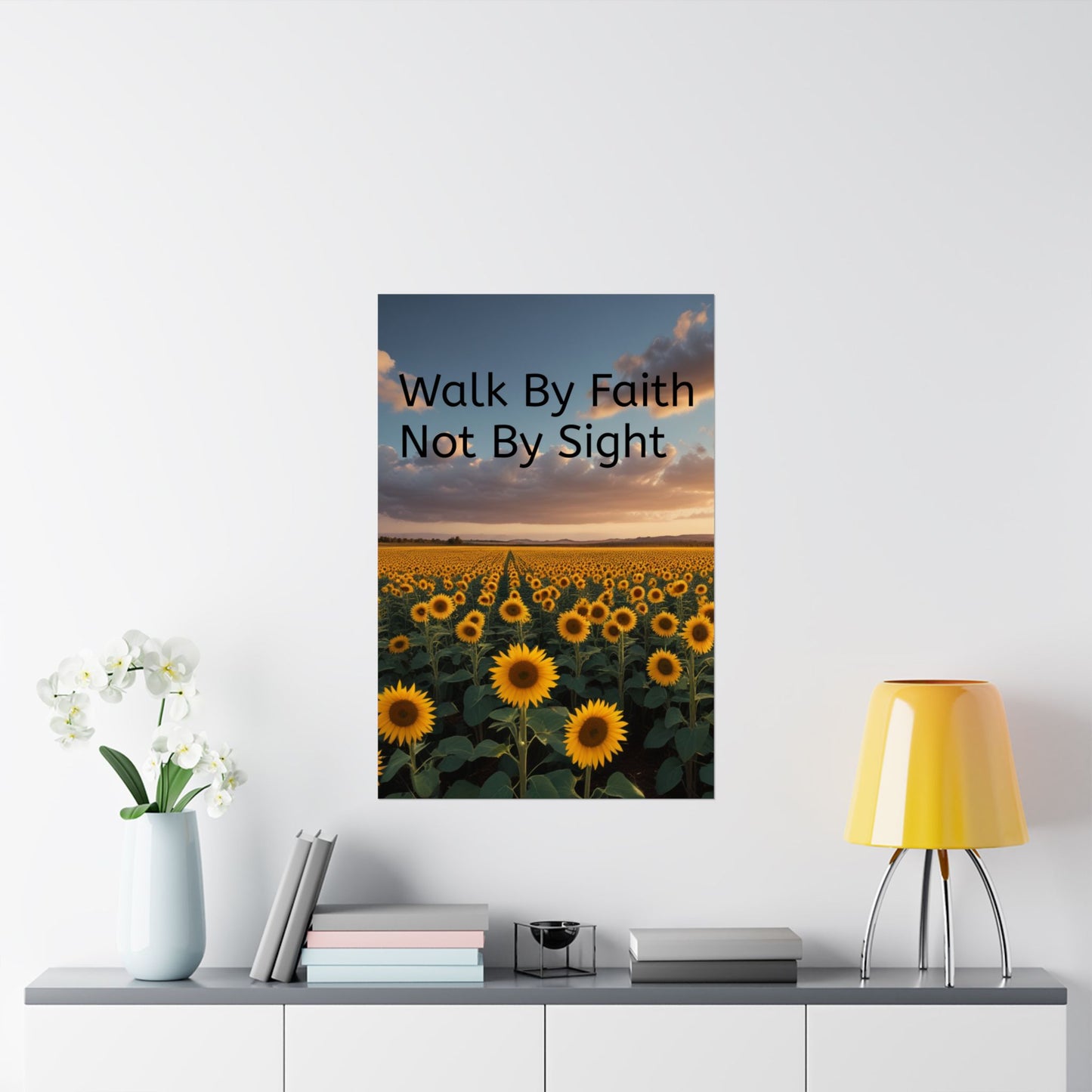 Inspiring Faith Wall Art, Sunflower Poster, Inspirational Home Decor, Christian Gift, Motivational Print