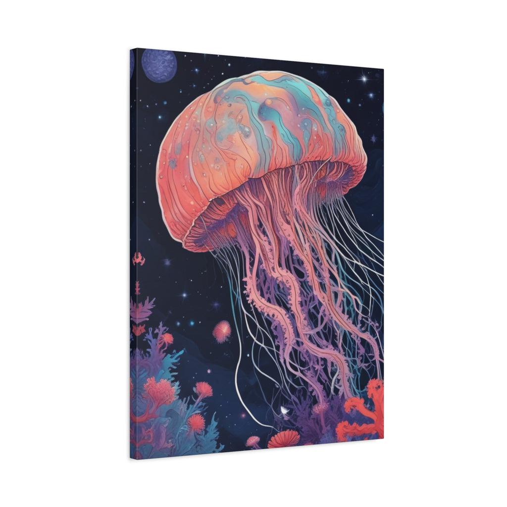 Impresión en lienzo - Pintura de medusas del cielo nocturno