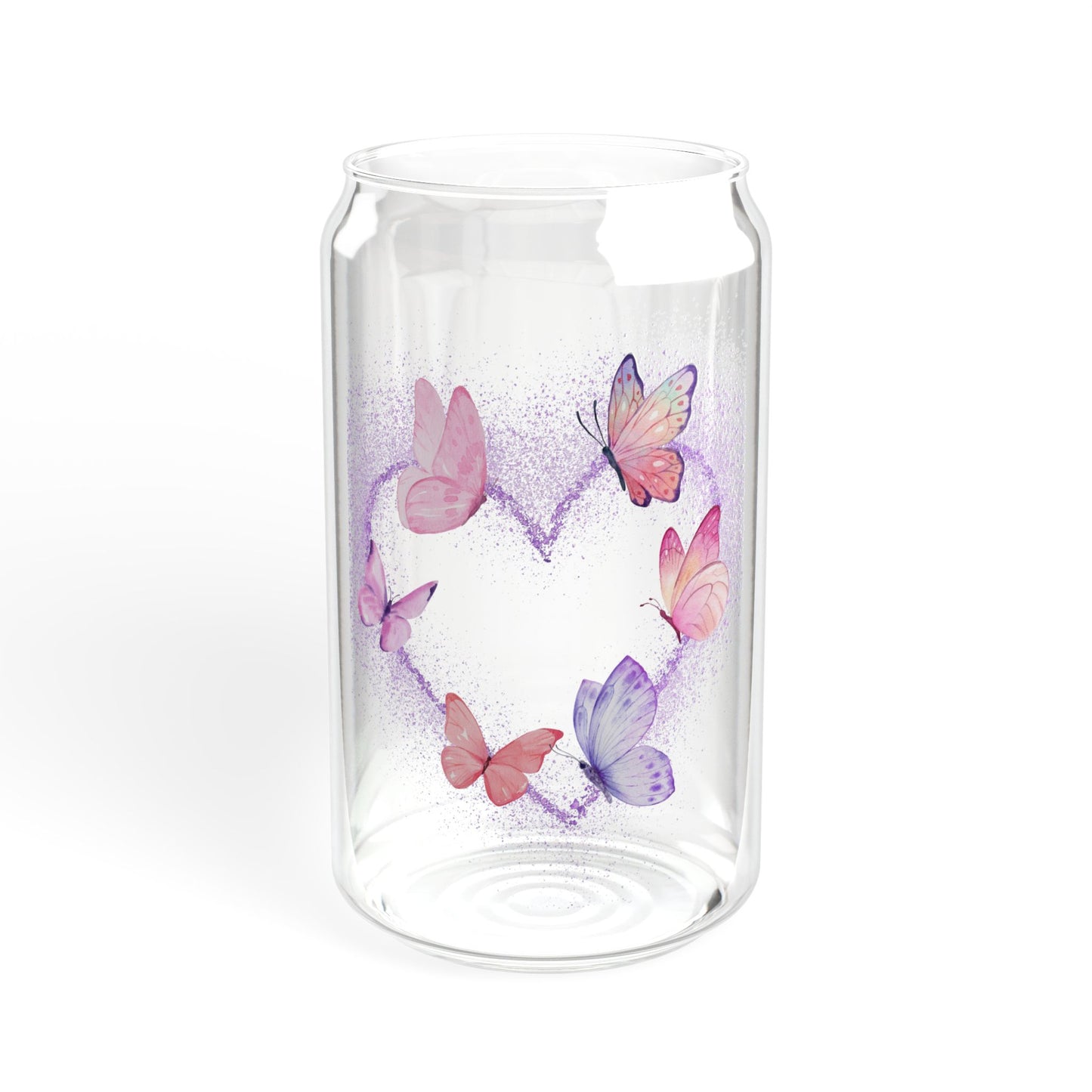 Valentine's Day Butterfly Heart Sipper Glass