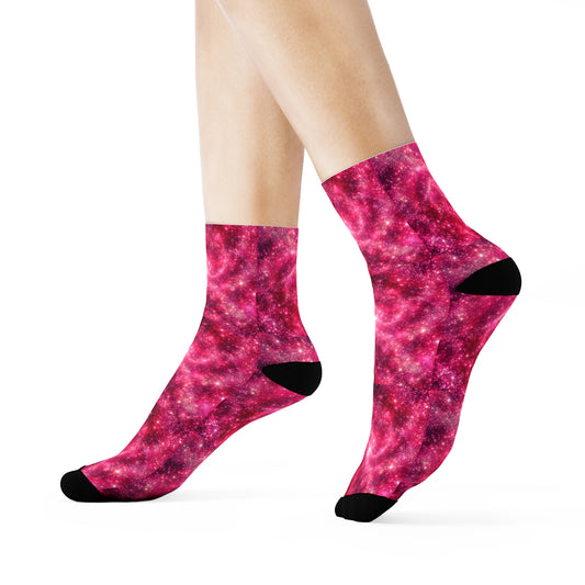 Cosmic Swirl Crew Socks - Vibrant Galaxy Design for Space Lovers