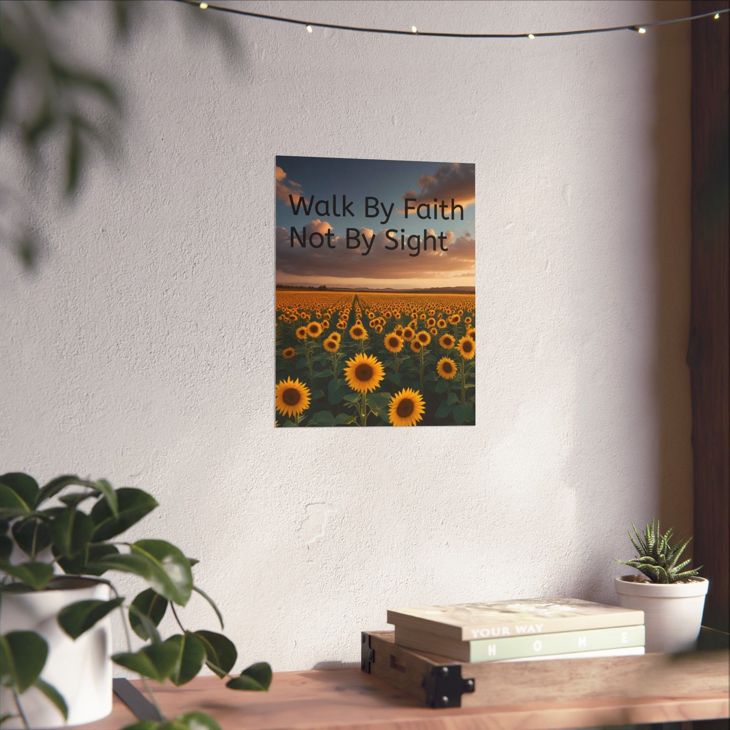 Inspiring Faith Wall Art, Sunflower Poster, Inspirational Home Decor, Christian Gift, Motivational Print