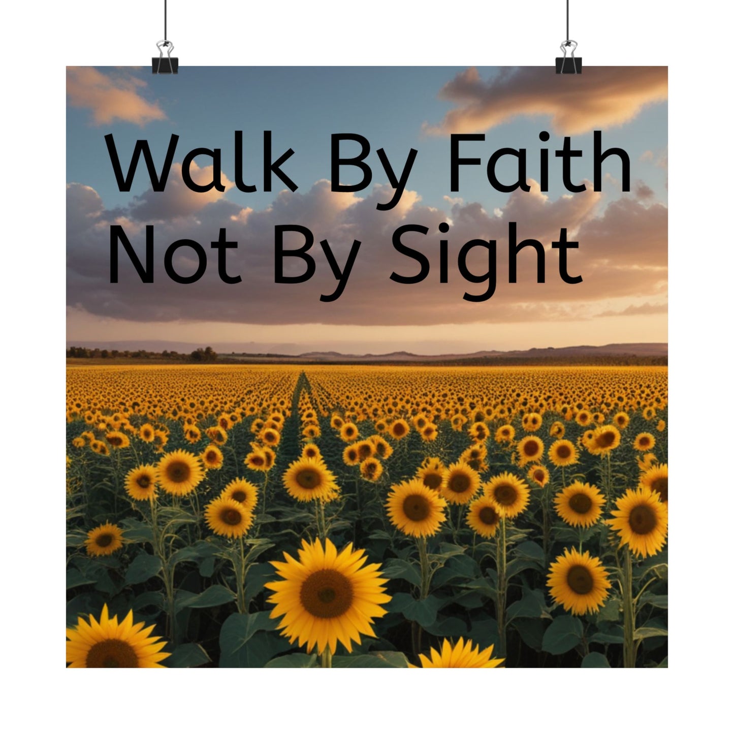 Inspiring Faith Wall Art, Sunflower Poster, Inspirational Home Decor, Christian Gift, Motivational Print