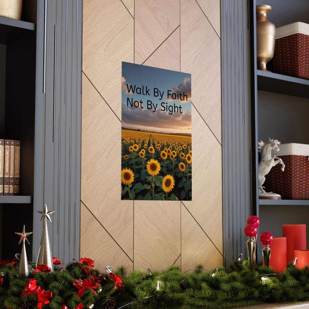 Arte de pared inspirador de fe, póster de girasol, decoración inspiradora para el hogar, regalo cristiano, impresión motivacional