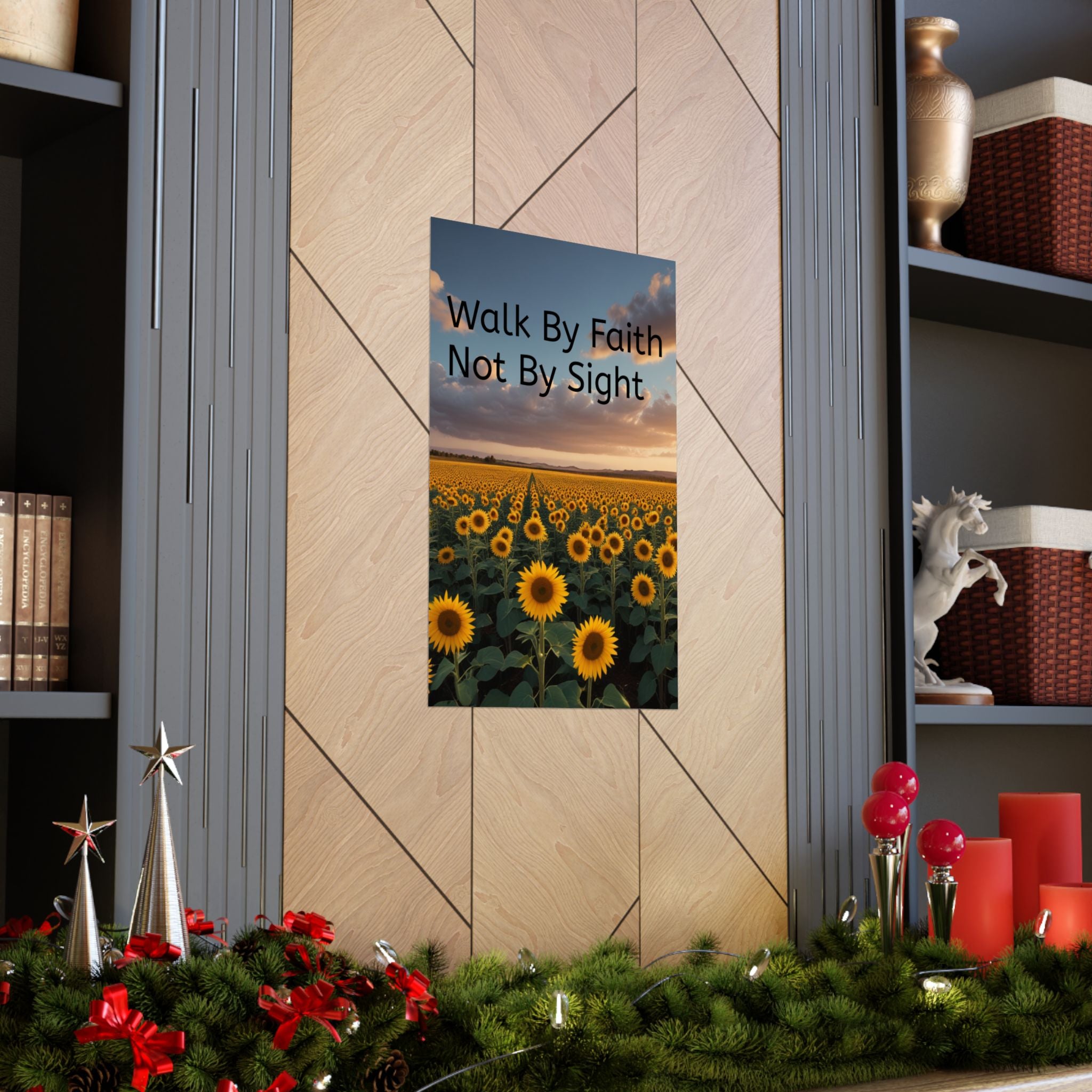 Arte de pared inspirador de fe, póster de girasol, decoración inspiradora para el hogar, regalo cristiano, impresión motivacional