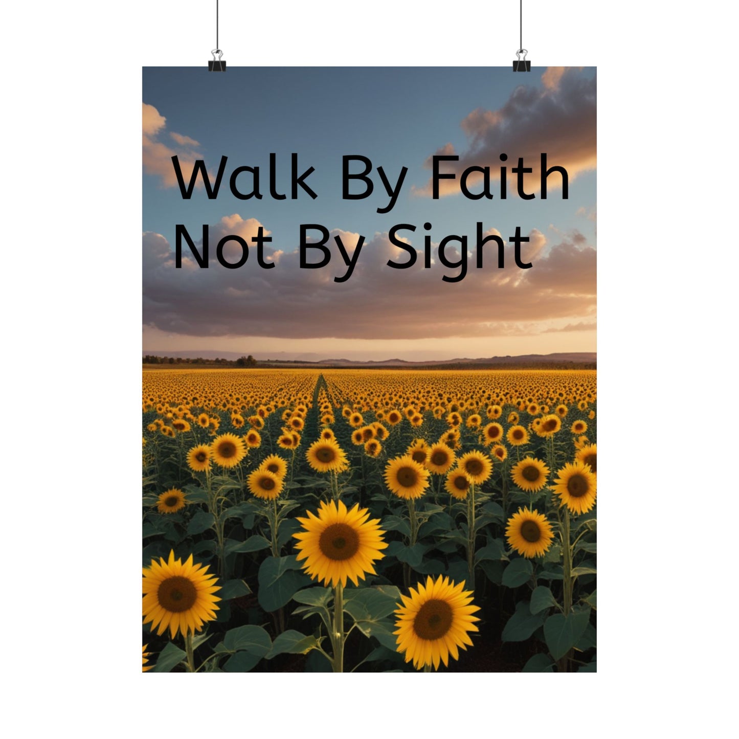 Inspiring Faith Wall Art, Sunflower Poster, Inspirational Home Decor, Christian Gift, Motivational Print