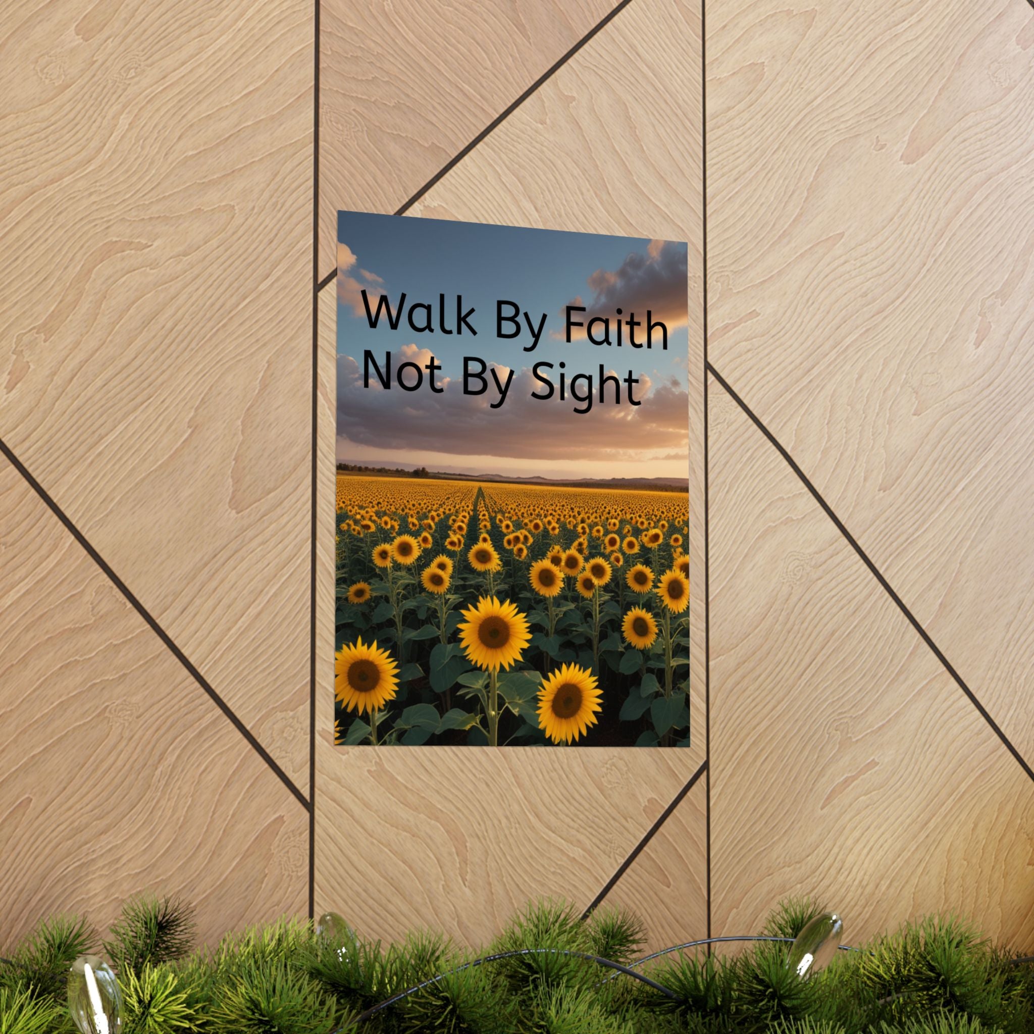 Arte de pared inspirador de fe, póster de girasol, decoración inspiradora para el hogar, regalo cristiano, impresión motivacional