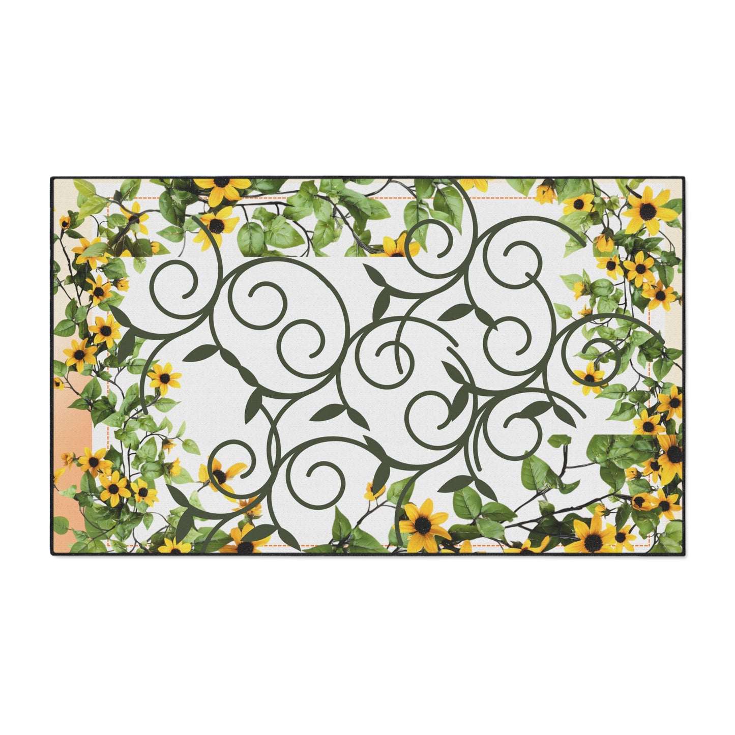 Sunflower Vine Heavy-Duty Floor Mat — Outdoor/Entry Doormat
