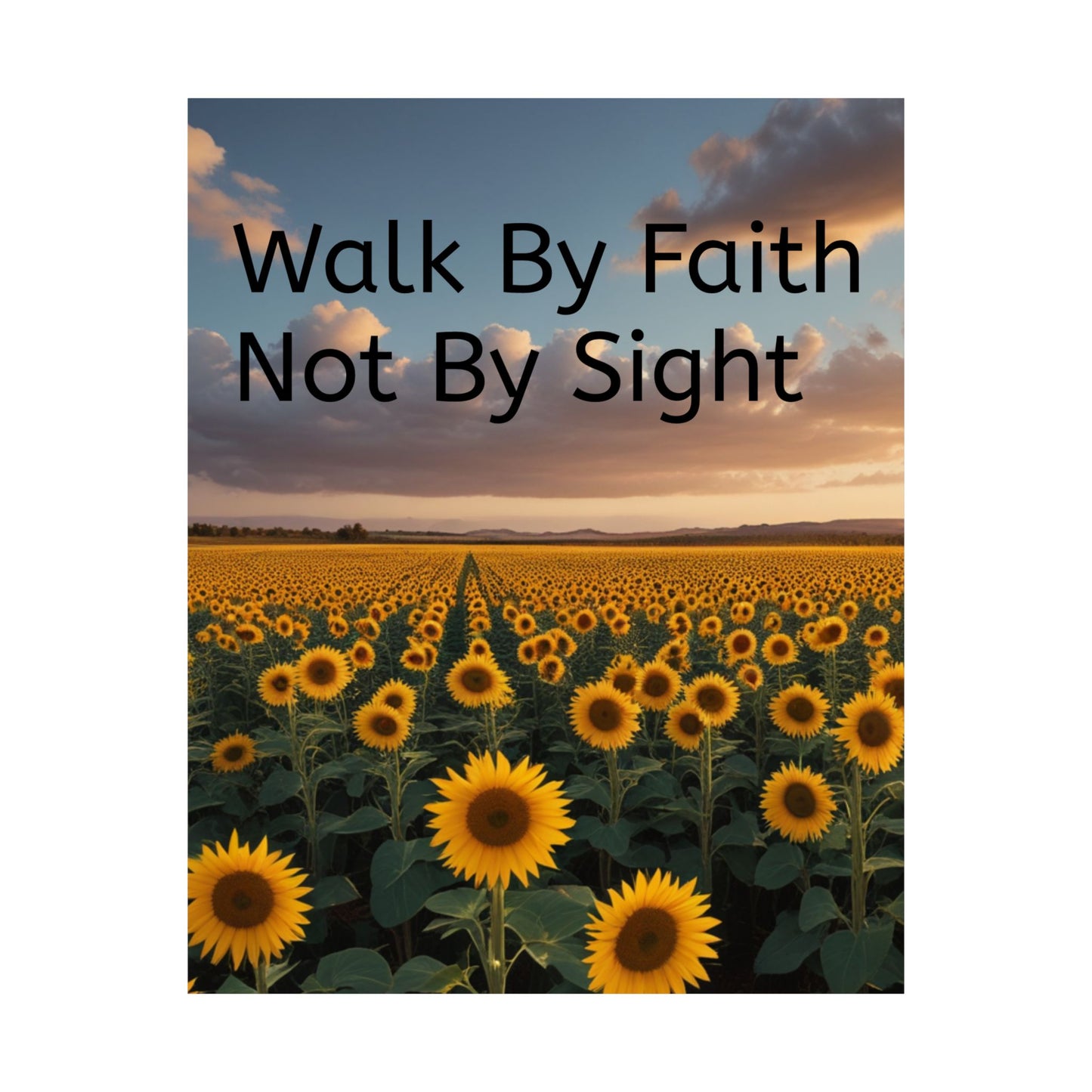 Inspiring Faith Wall Art, Sunflower Poster, Inspirational Home Decor, Christian Gift, Motivational Print