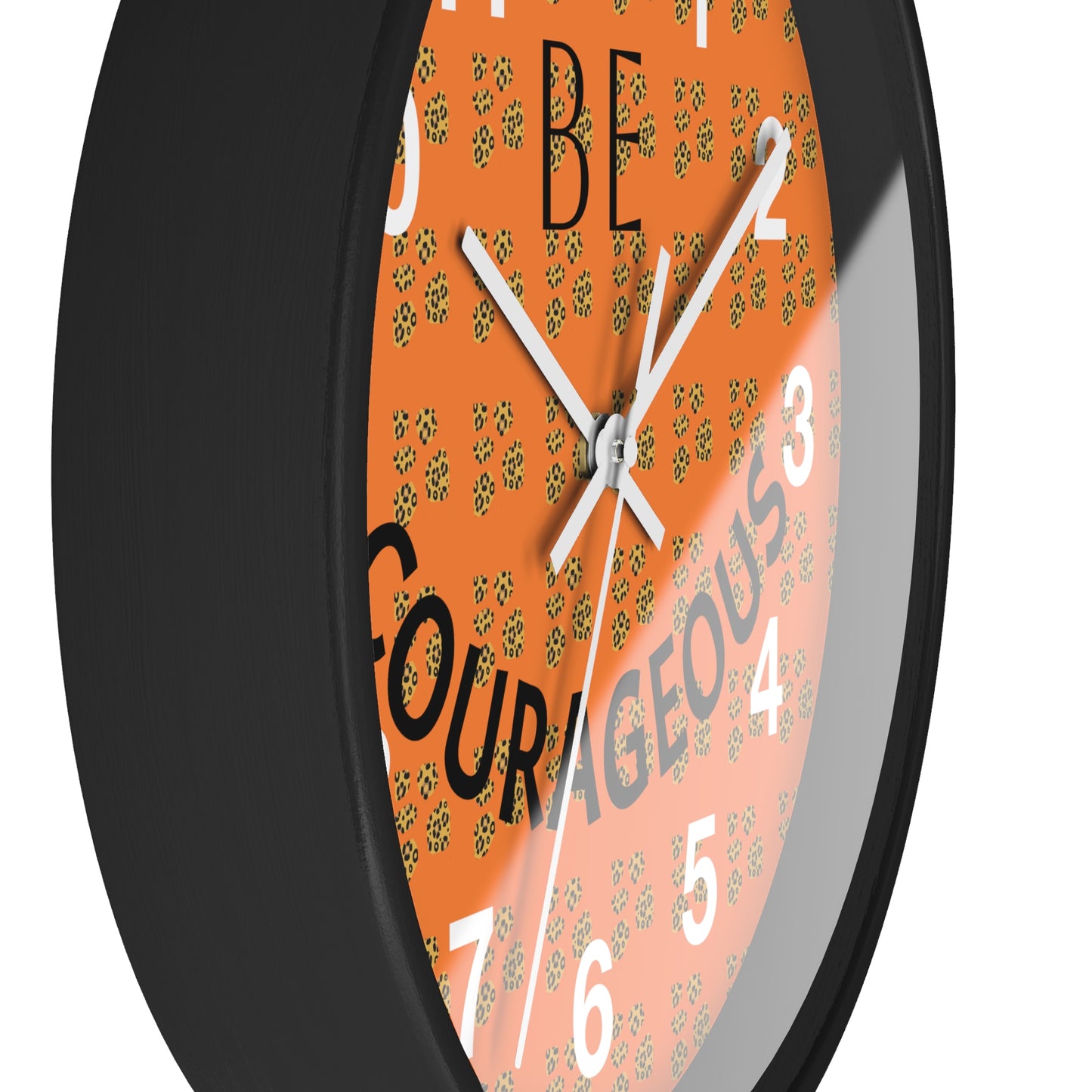 Be Courageous Wall Clock — Inspirational Orange Home Decor Clock