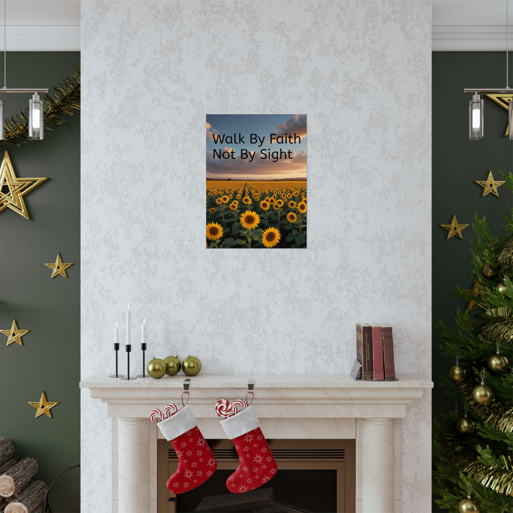 Arte de pared inspirador de fe, póster de girasol, decoración inspiradora para el hogar, regalo cristiano, impresión motivacional