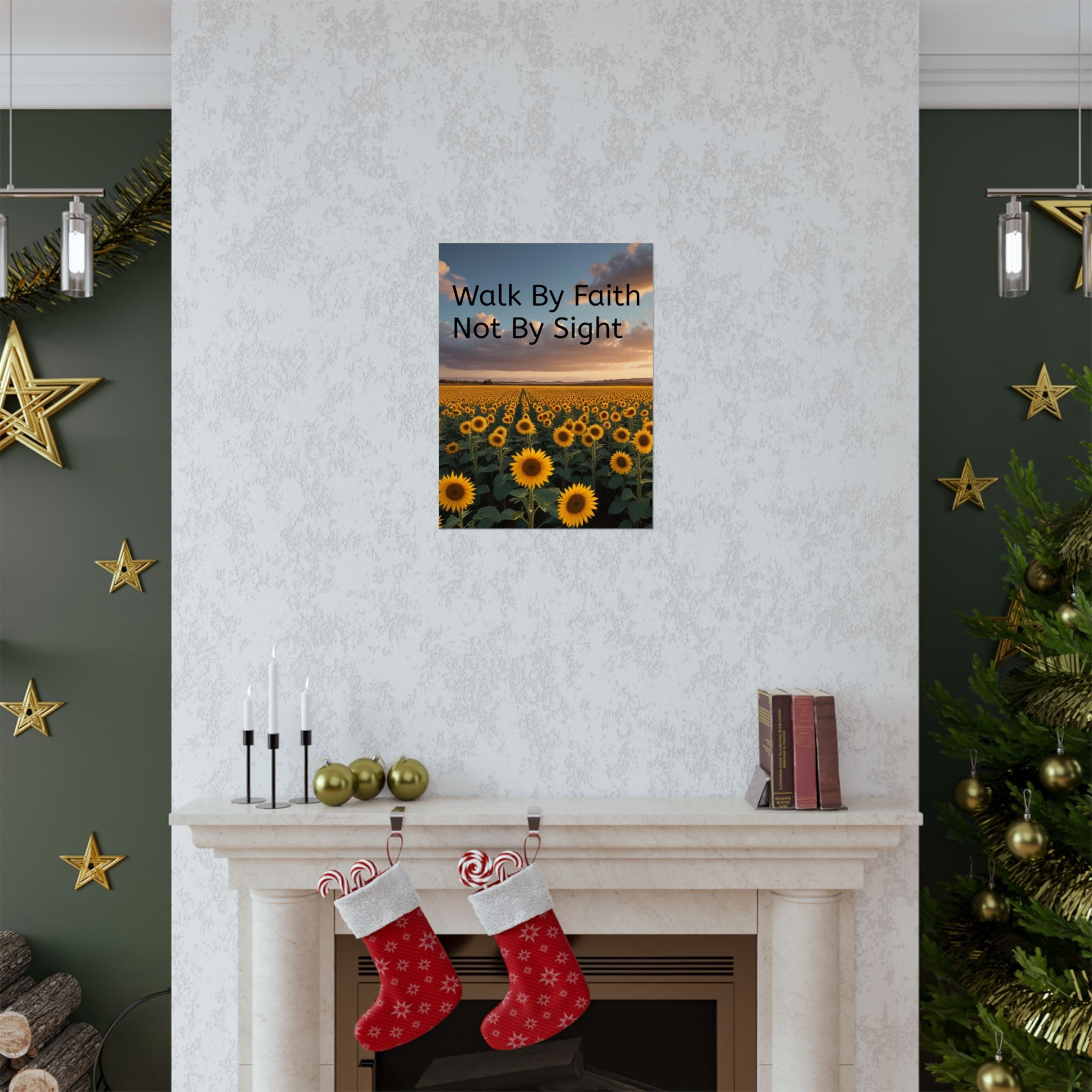 Arte de pared inspirador de fe, póster de girasol, decoración inspiradora para el hogar, regalo cristiano, impresión motivacional