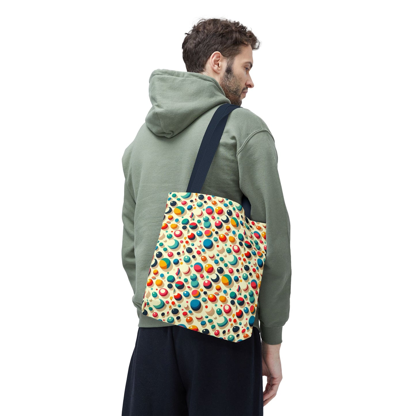Bolso tote con estampado retro colorido: perfecto para uso diario y estilo chic.