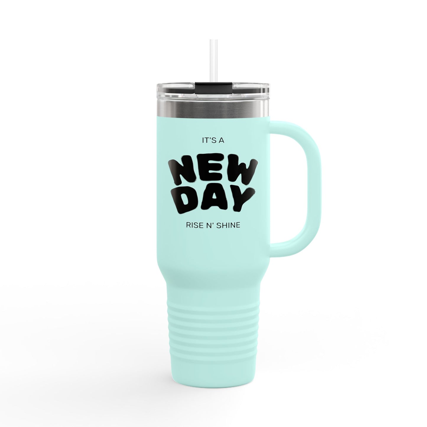Insulated Travel Mug - 'It's a New Day' 40oz Coffee Tumbler for On-the-Go