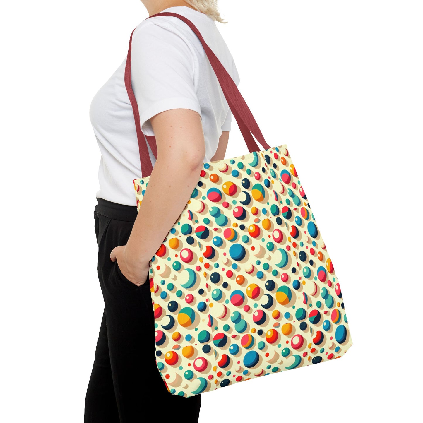 Bolso tote con estampado retro colorido: perfecto para uso diario y estilo chic.