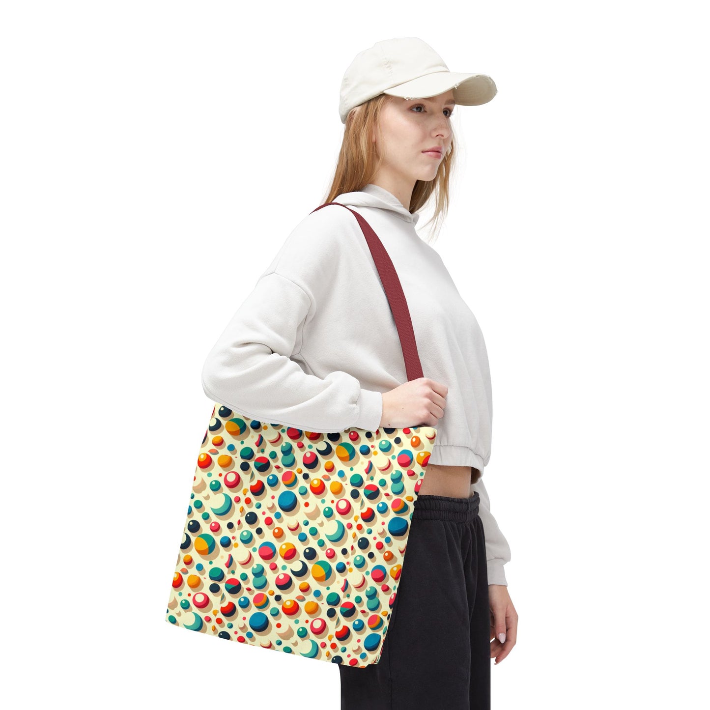 Bolso tote con estampado retro colorido: perfecto para uso diario y estilo chic.