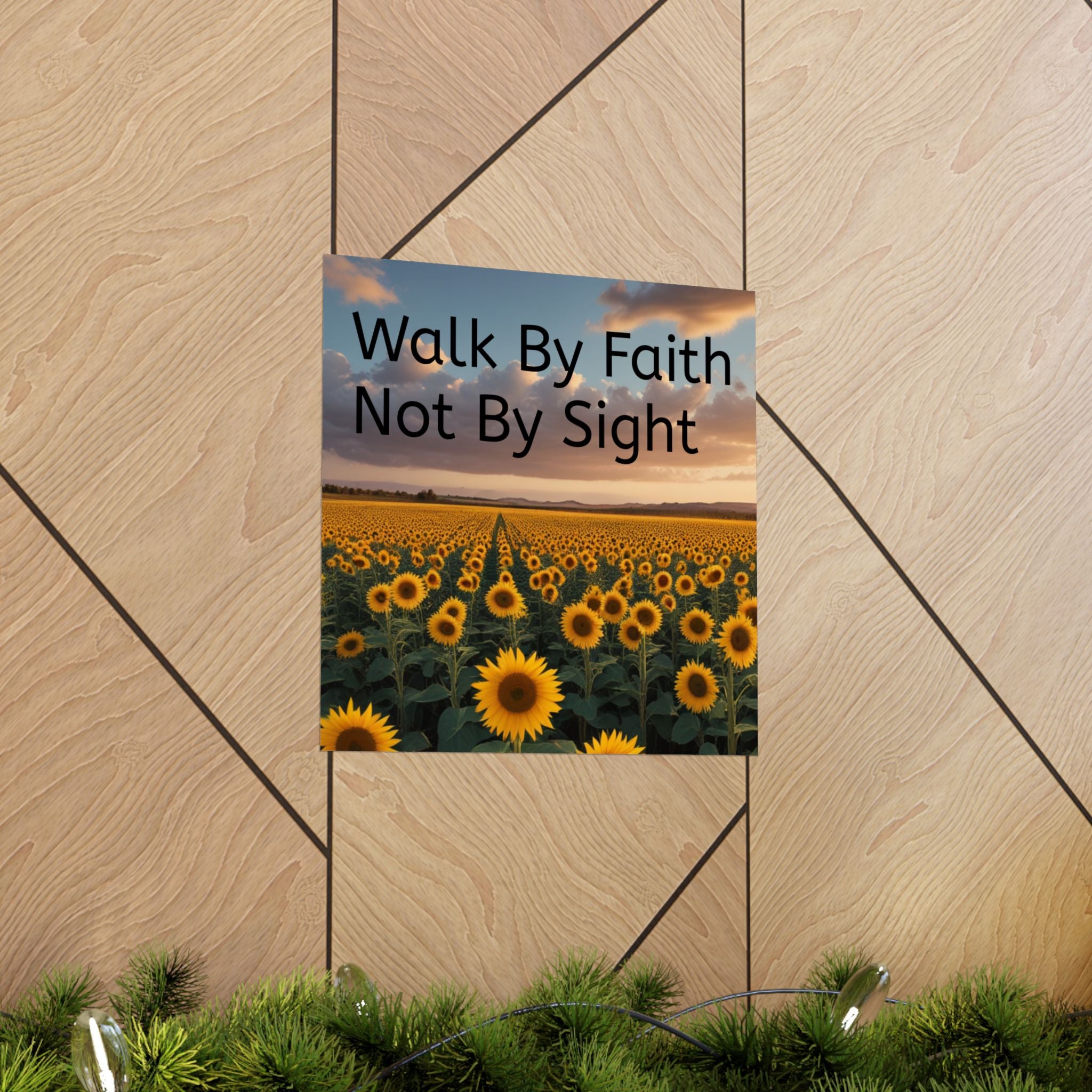 Arte de pared inspirador de fe, póster de girasol, decoración inspiradora para el hogar, regalo cristiano, impresión motivacional
