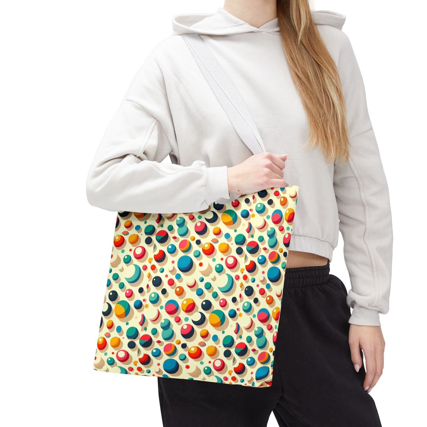 Bolso tote con estampado retro colorido: perfecto para uso diario y estilo chic.