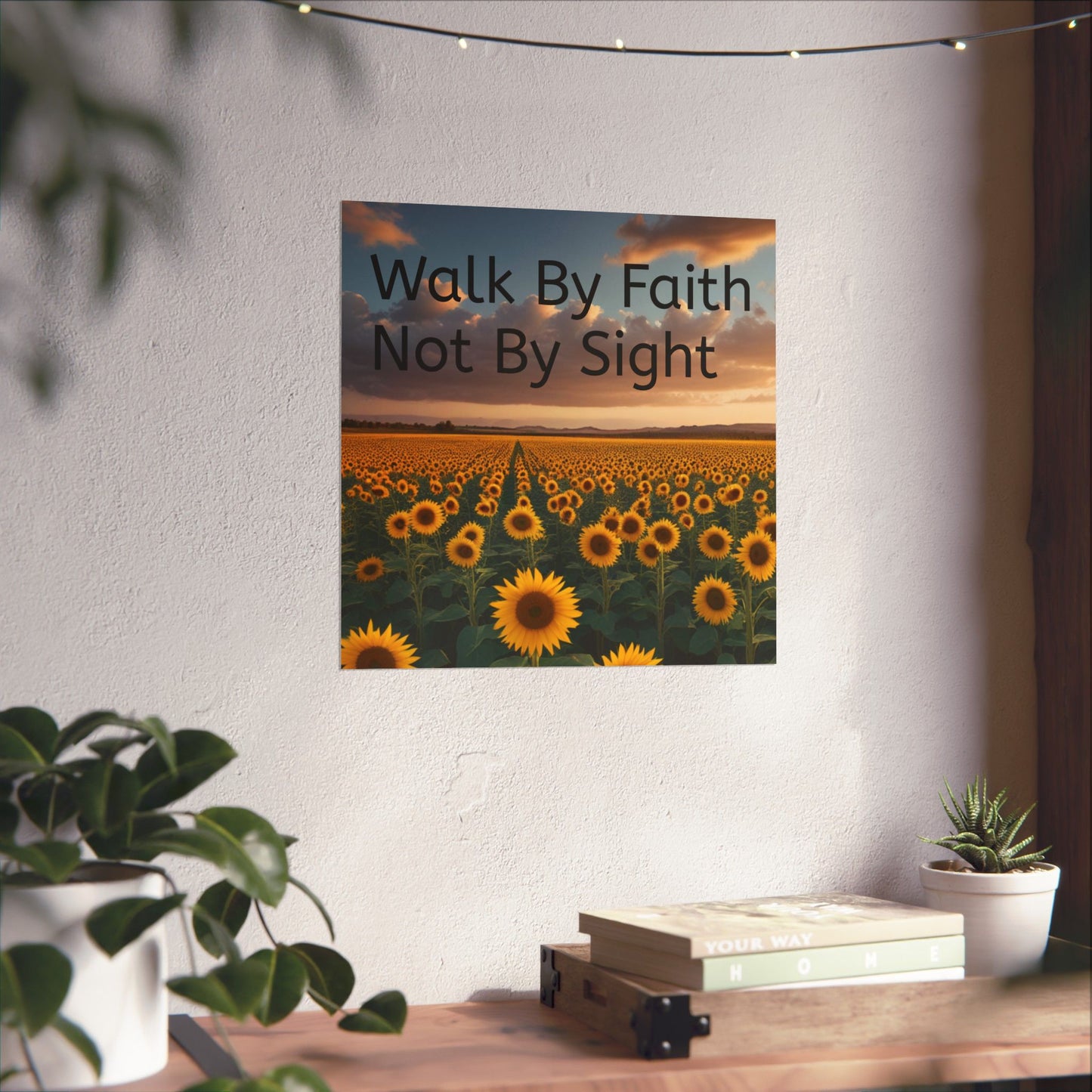 Inspiring Faith Wall Art, Sunflower Poster, Inspirational Home Decor, Christian Gift, Motivational Print