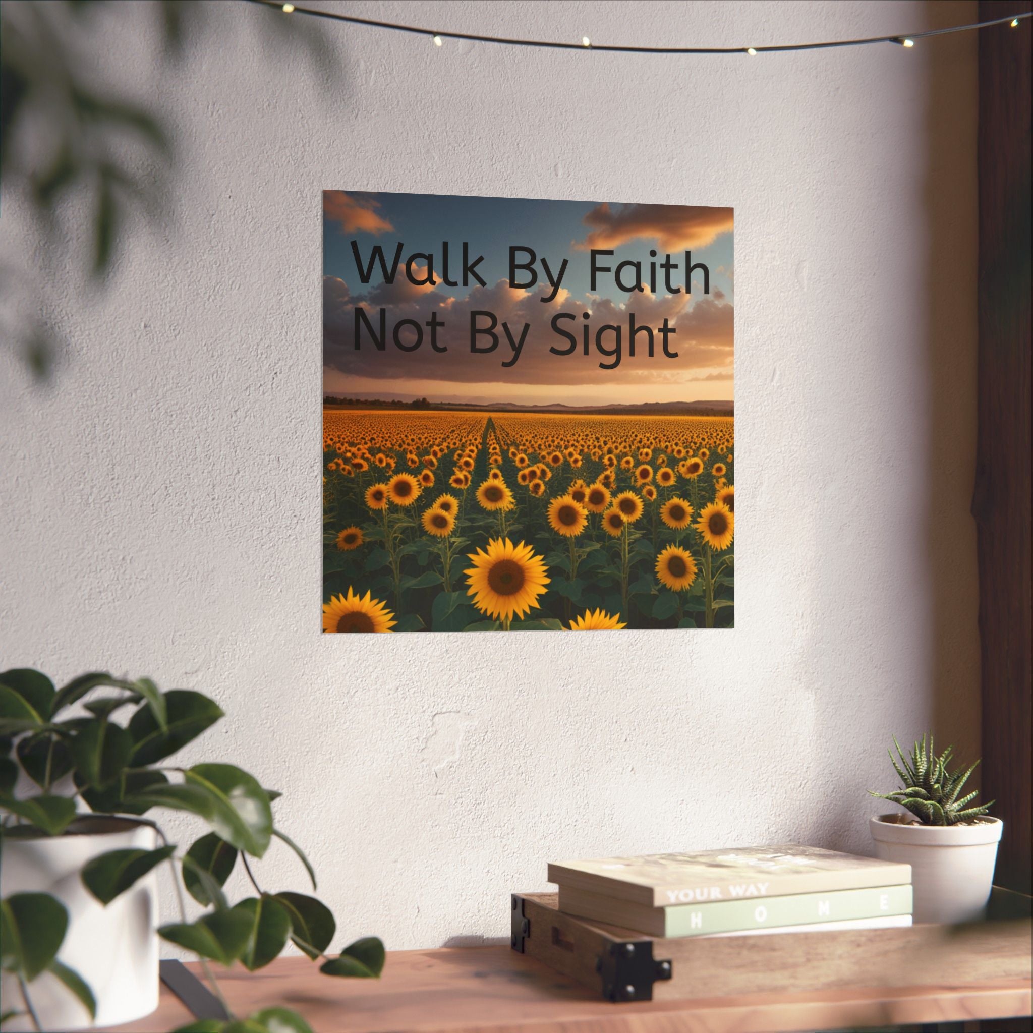 Arte de pared inspirador de fe, póster de girasol, decoración inspiradora para el hogar, regalo cristiano, impresión motivacional