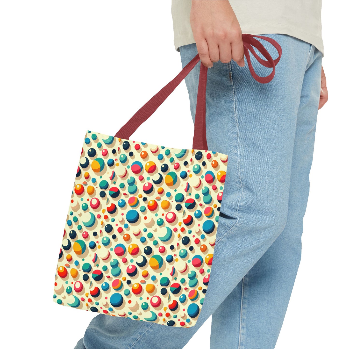 Bolso tote con estampado retro colorido: perfecto para uso diario y estilo chic.