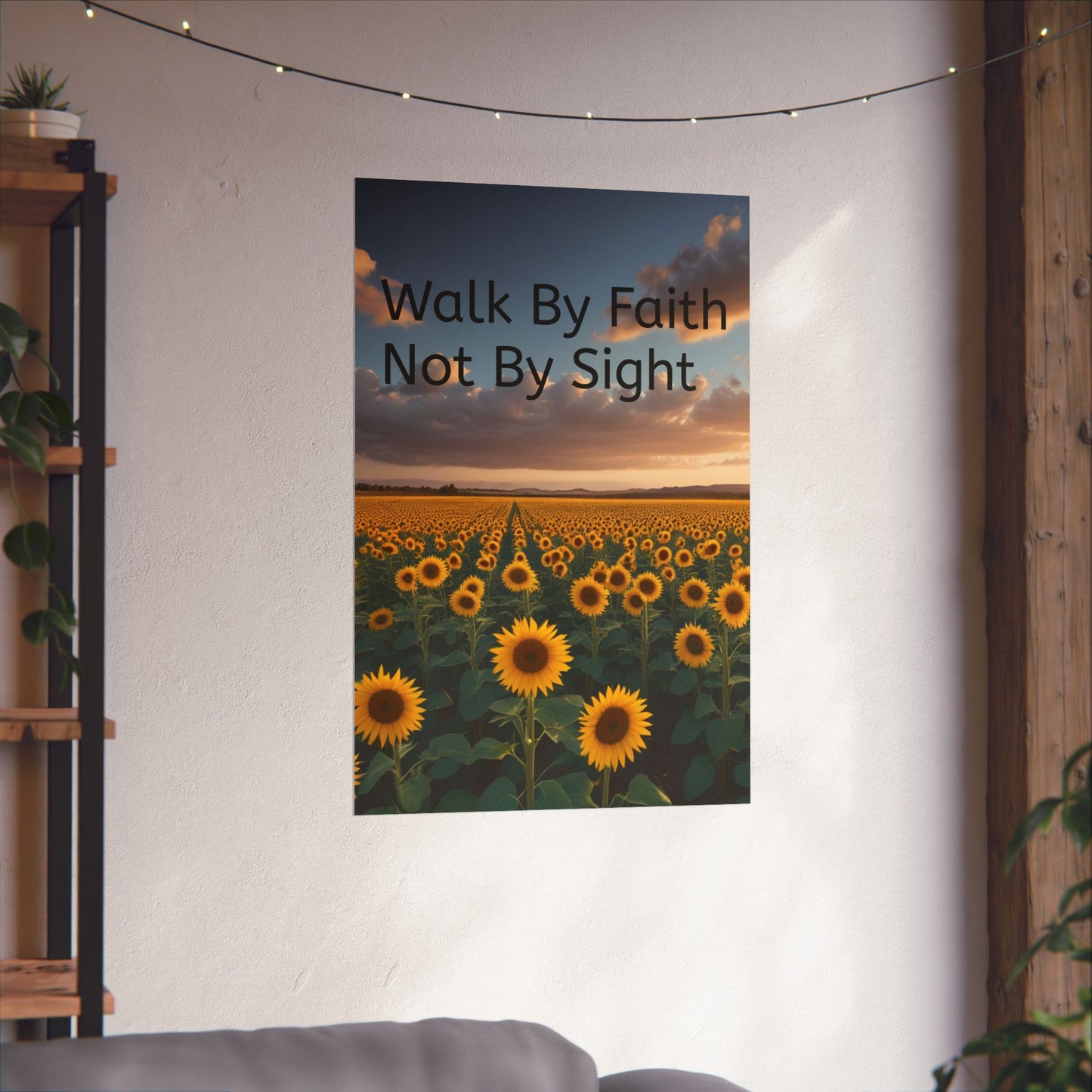Inspiring Faith Wall Art, Sunflower Poster, Inspirational Home Decor, Christian Gift, Motivational Print