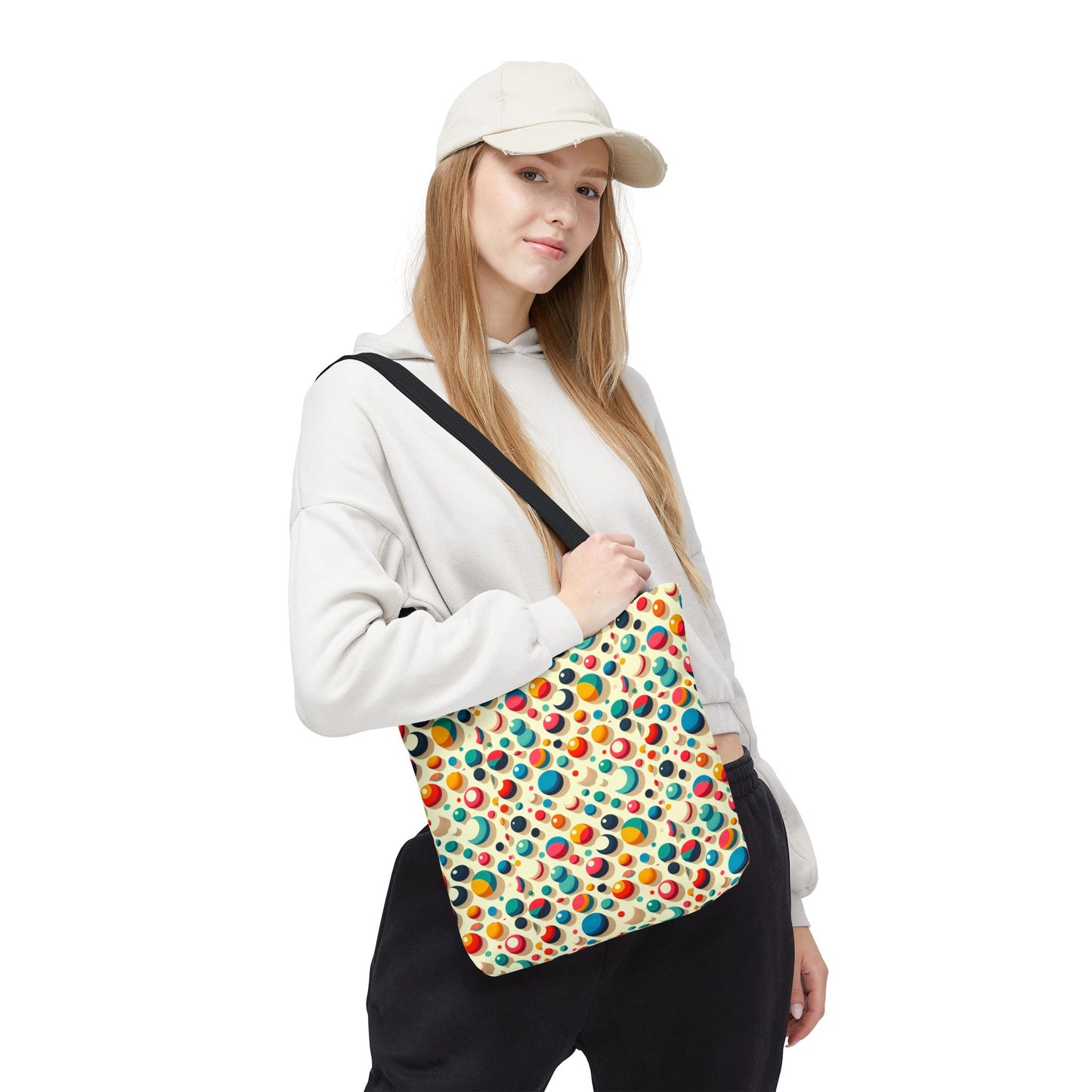 Bolso tote con estampado retro colorido: perfecto para uso diario y estilo chic.