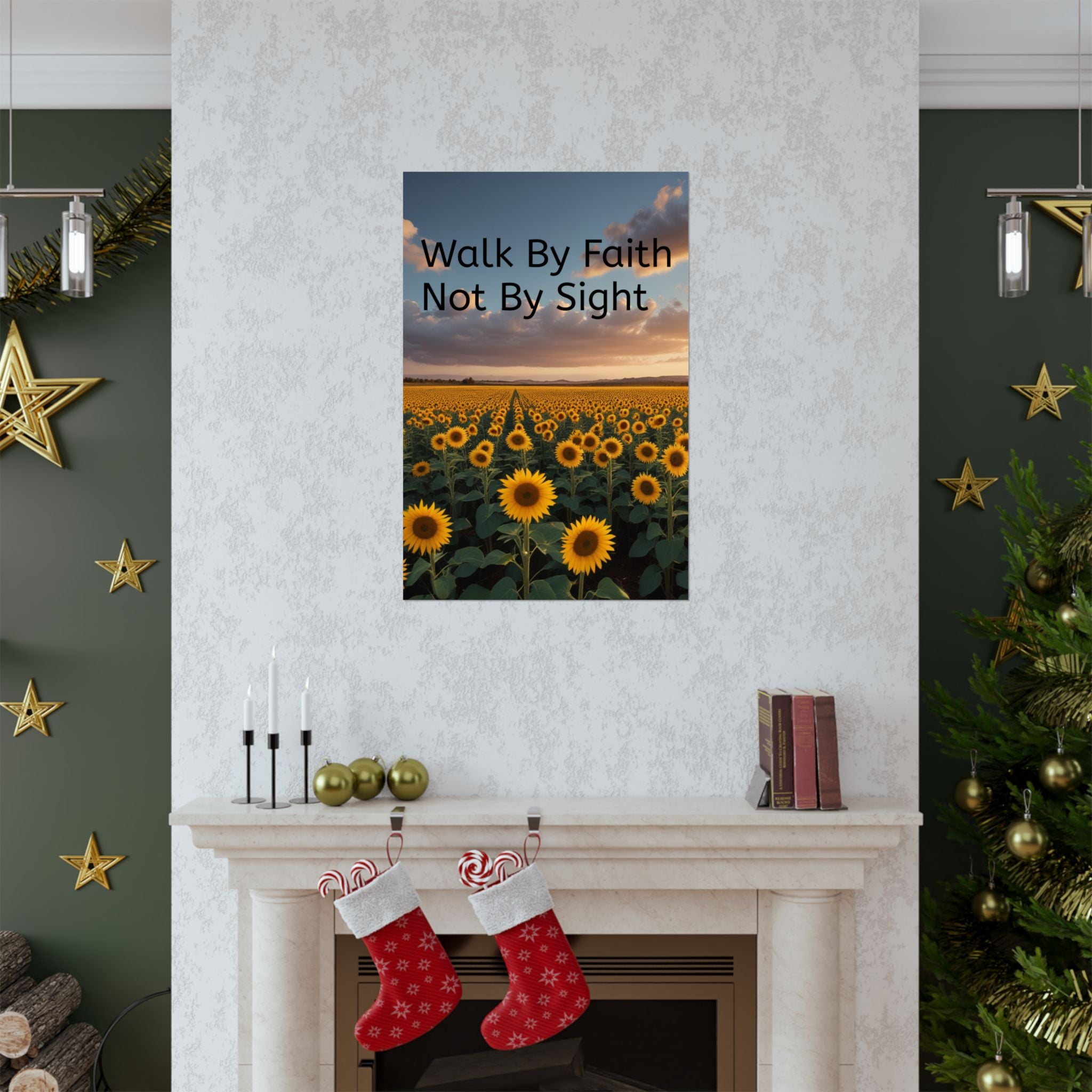 Arte de pared inspirador de fe, póster de girasol, decoración inspiradora para el hogar, regalo cristiano, impresión motivacional