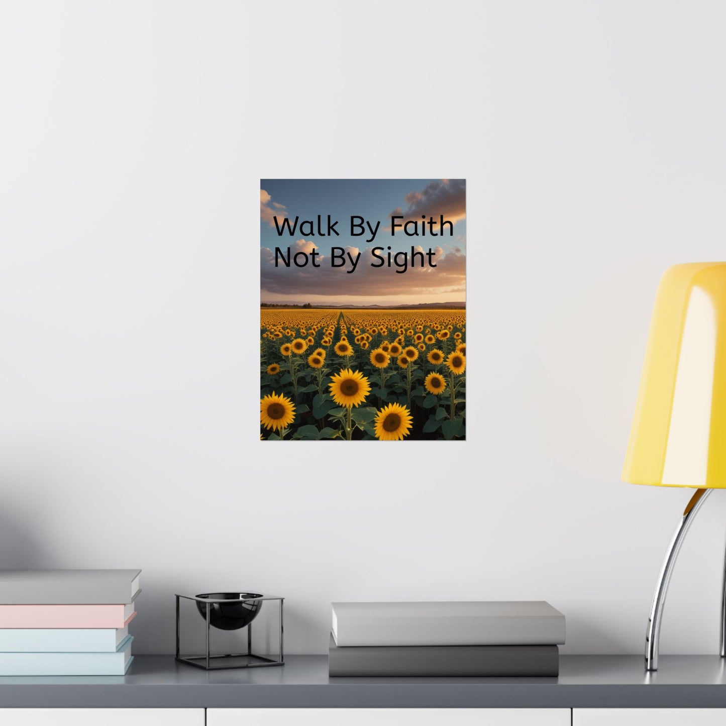 Inspiring Faith Wall Art, Sunflower Poster, Inspirational Home Decor, Christian Gift, Motivational Print