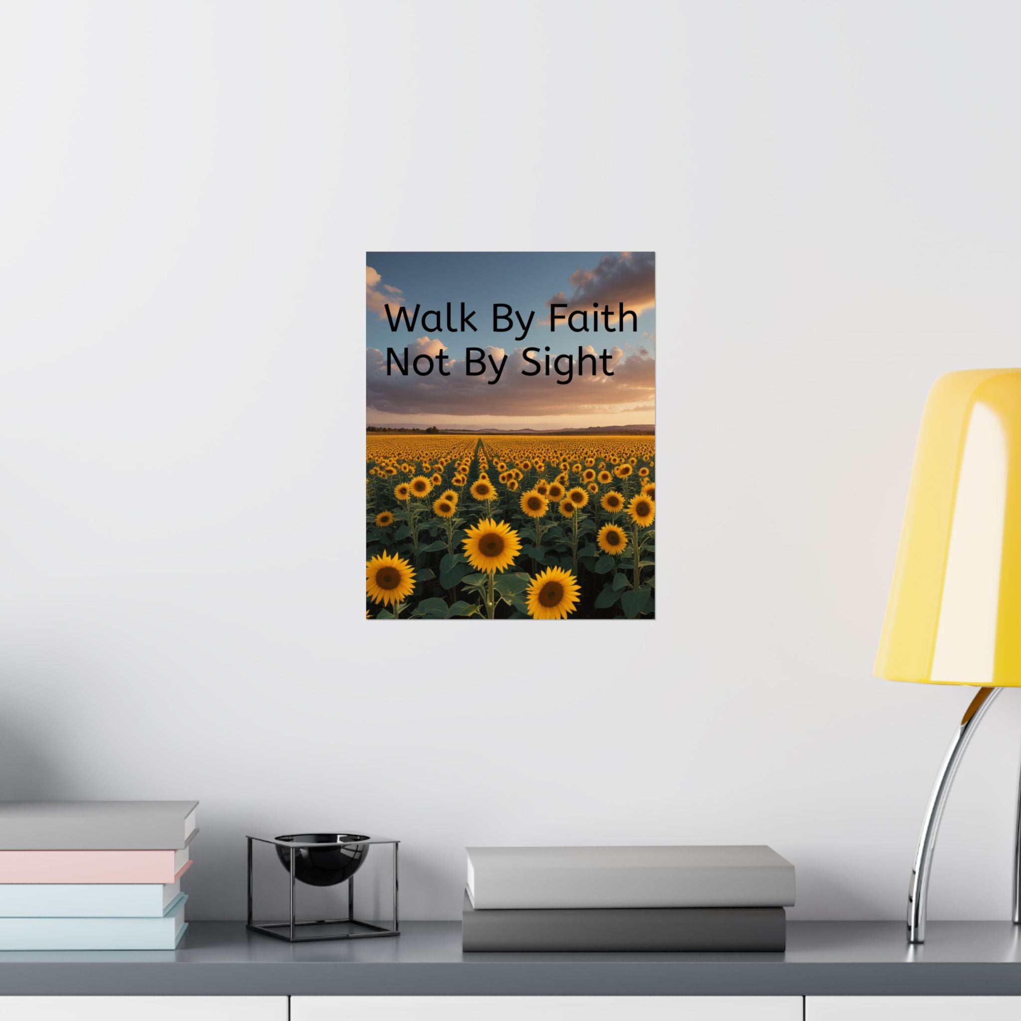 Arte de pared inspirador de fe, póster de girasol, decoración inspiradora para el hogar, regalo cristiano, impresión motivacional