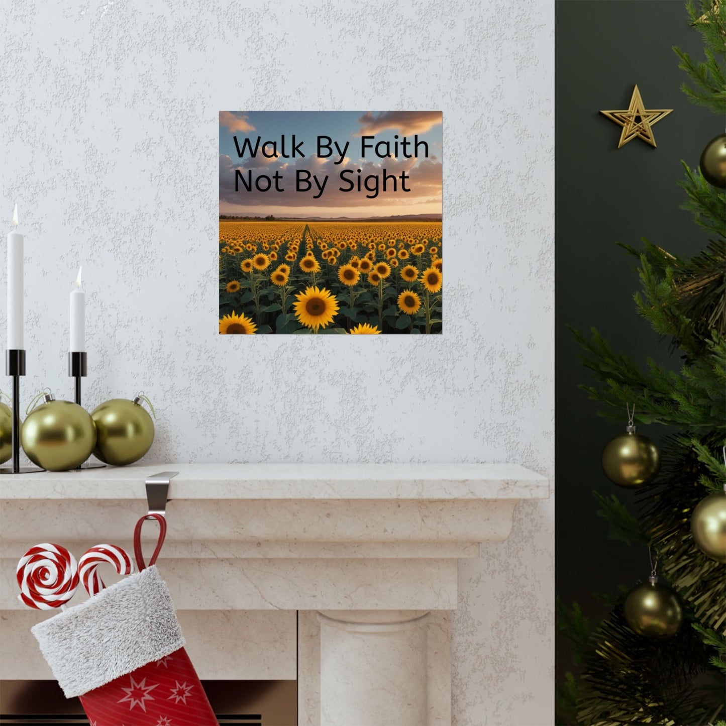 Inspiring Faith Wall Art, Sunflower Poster, Inspirational Home Decor, Christian Gift, Motivational Print