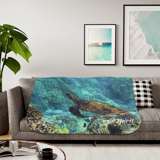 Sherpa Blanket, Sea Turtle Design