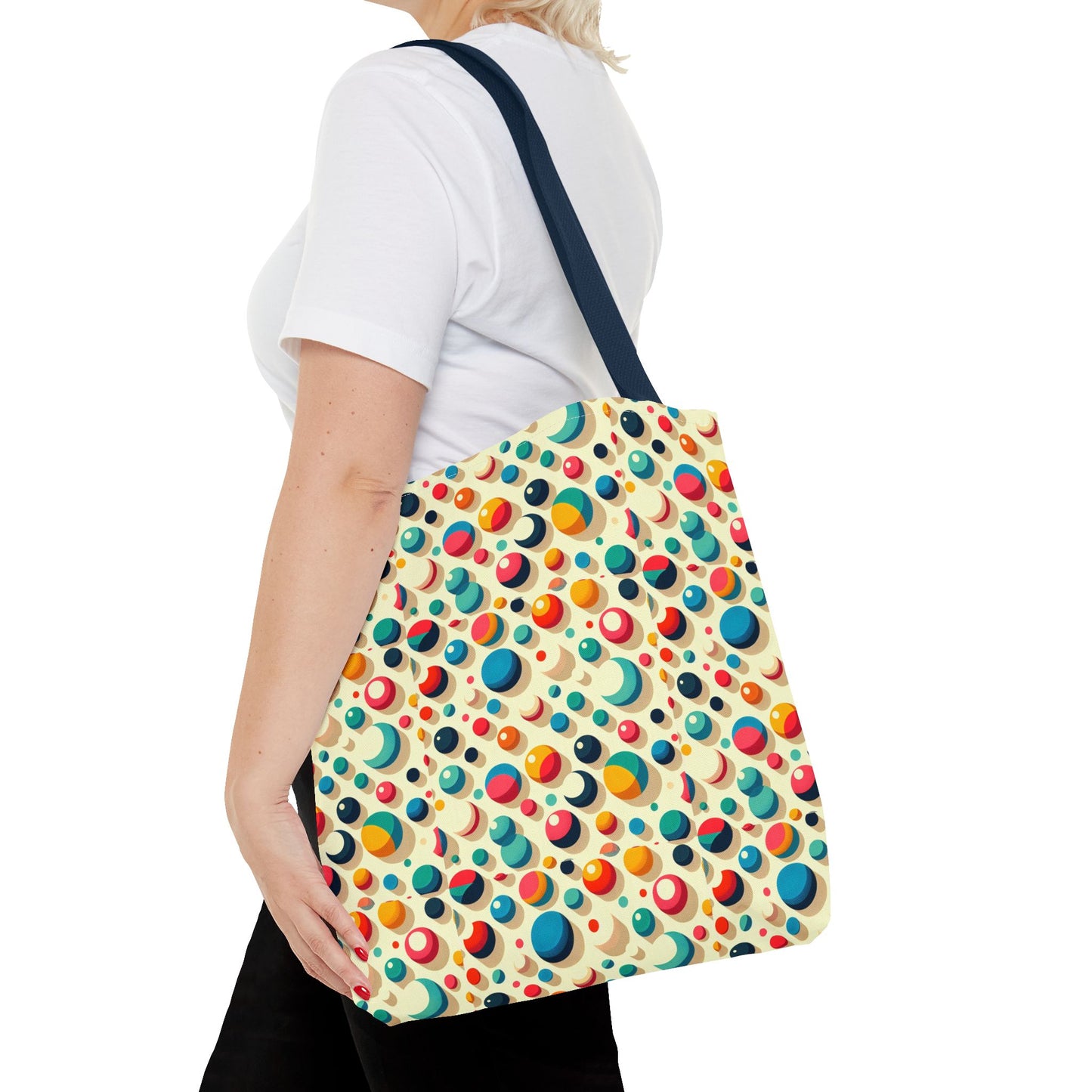 Bolso tote con estampado retro colorido: perfecto para uso diario y estilo chic.