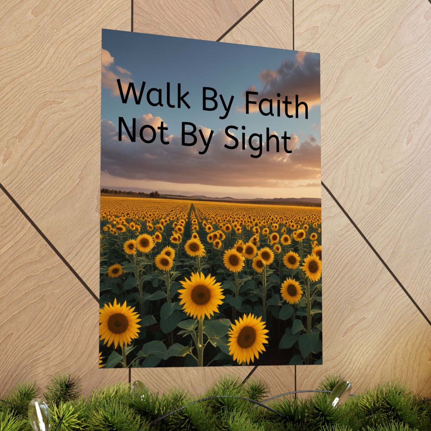 Inspiring Faith Wall Art, Sunflower Poster, Inspirational Home Decor, Christian Gift, Motivational Print