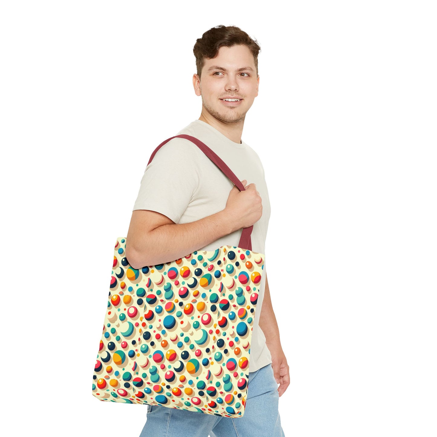 Bolso tote con estampado retro colorido: perfecto para uso diario y estilo chic.