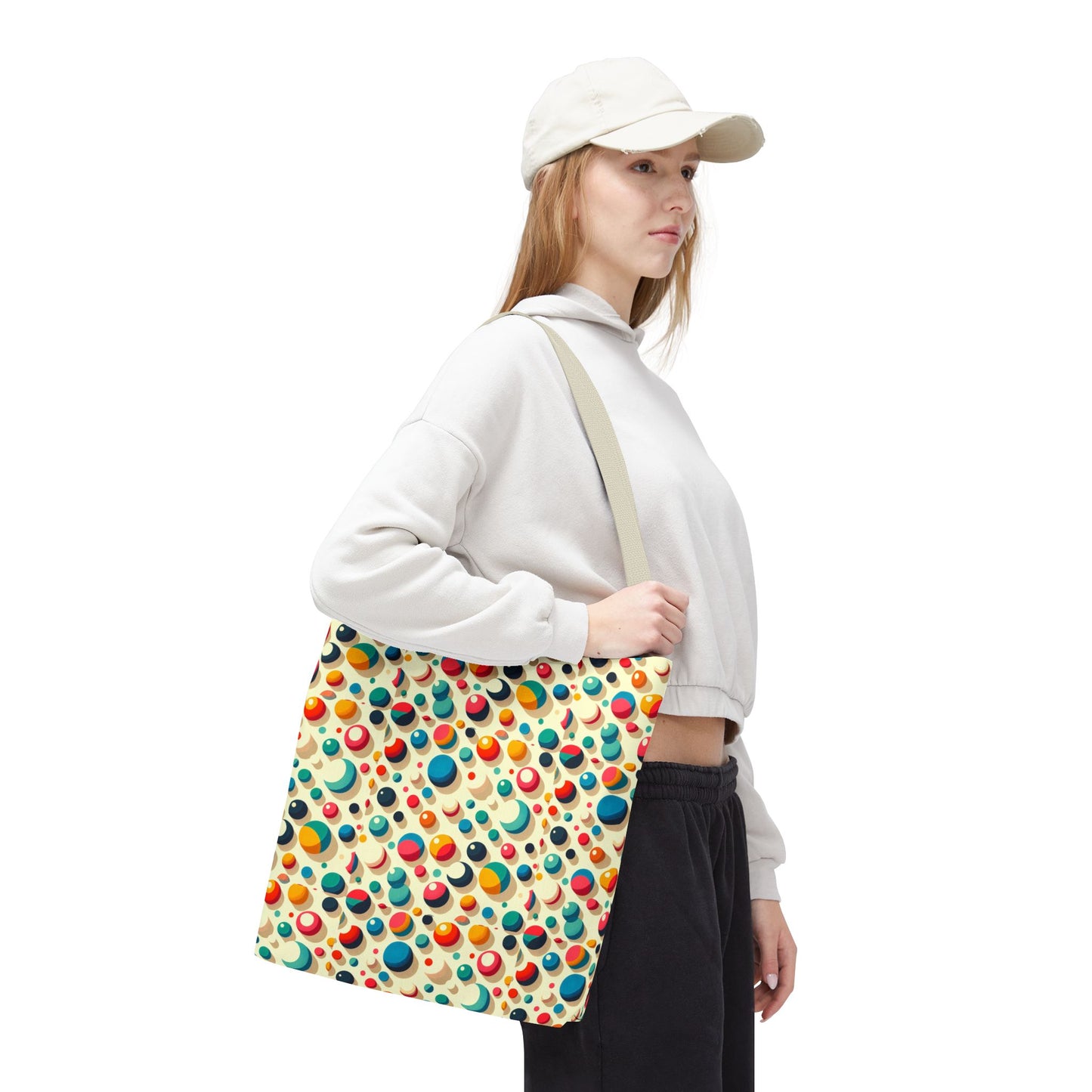 Bolso tote con estampado retro colorido: perfecto para uso diario y estilo chic.