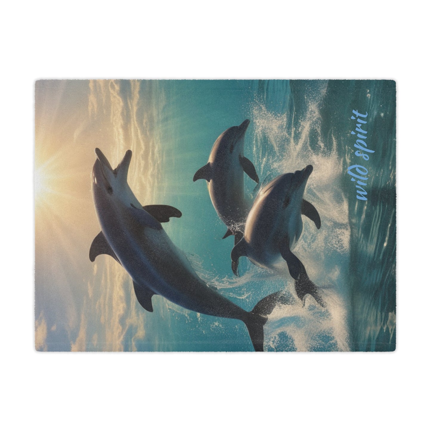 Microfiber Blanket - Sunny Day Dolphin Jumping Ocean Design