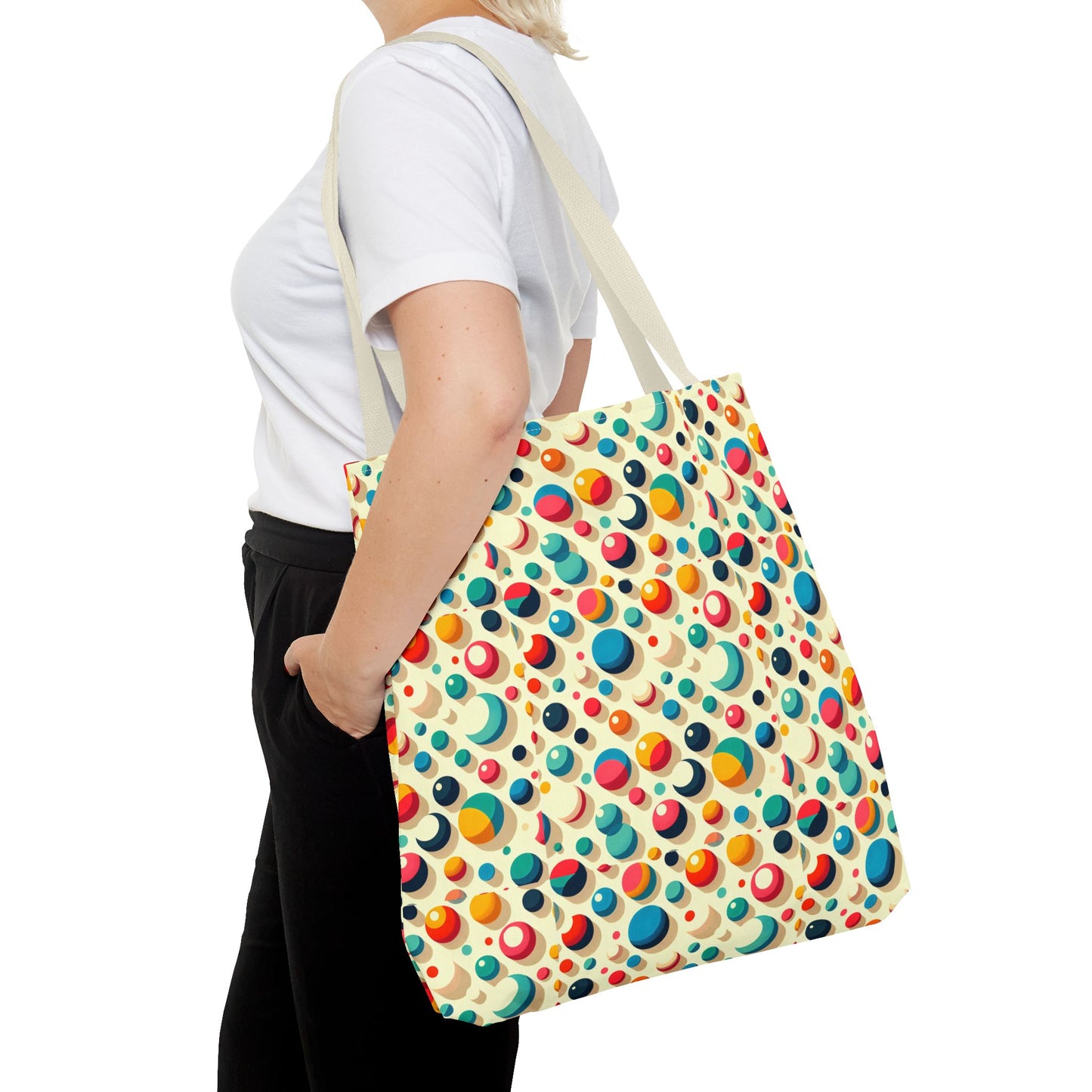 Bolso tote con estampado retro colorido: perfecto para uso diario y estilo chic.