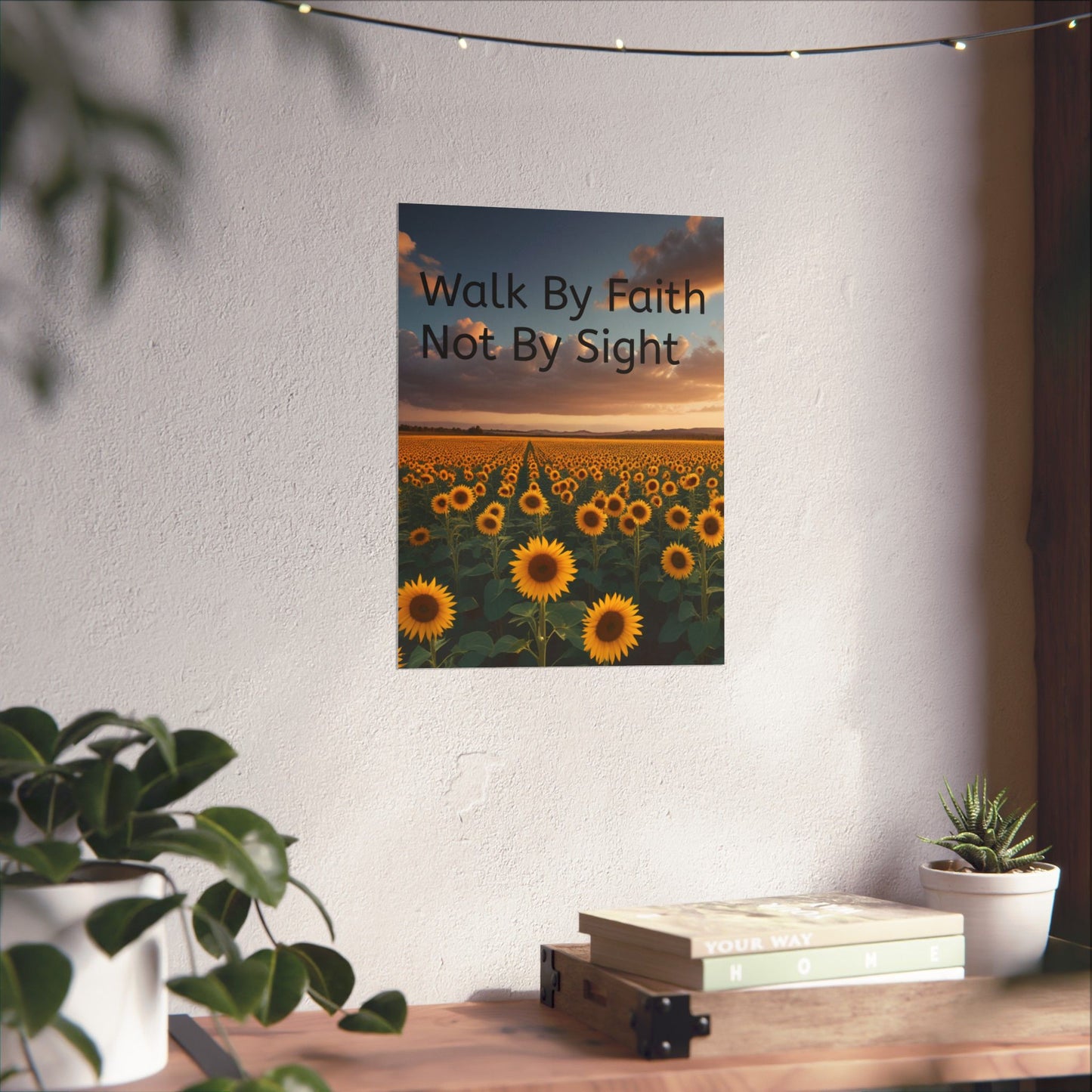 Inspiring Faith Wall Art, Sunflower Poster, Inspirational Home Decor, Christian Gift, Motivational Print