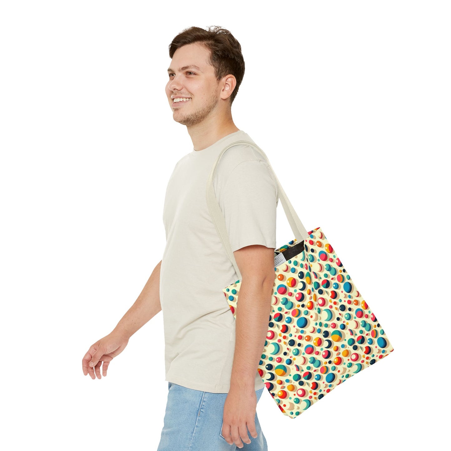 Bolso tote con estampado retro colorido: perfecto para uso diario y estilo chic.
