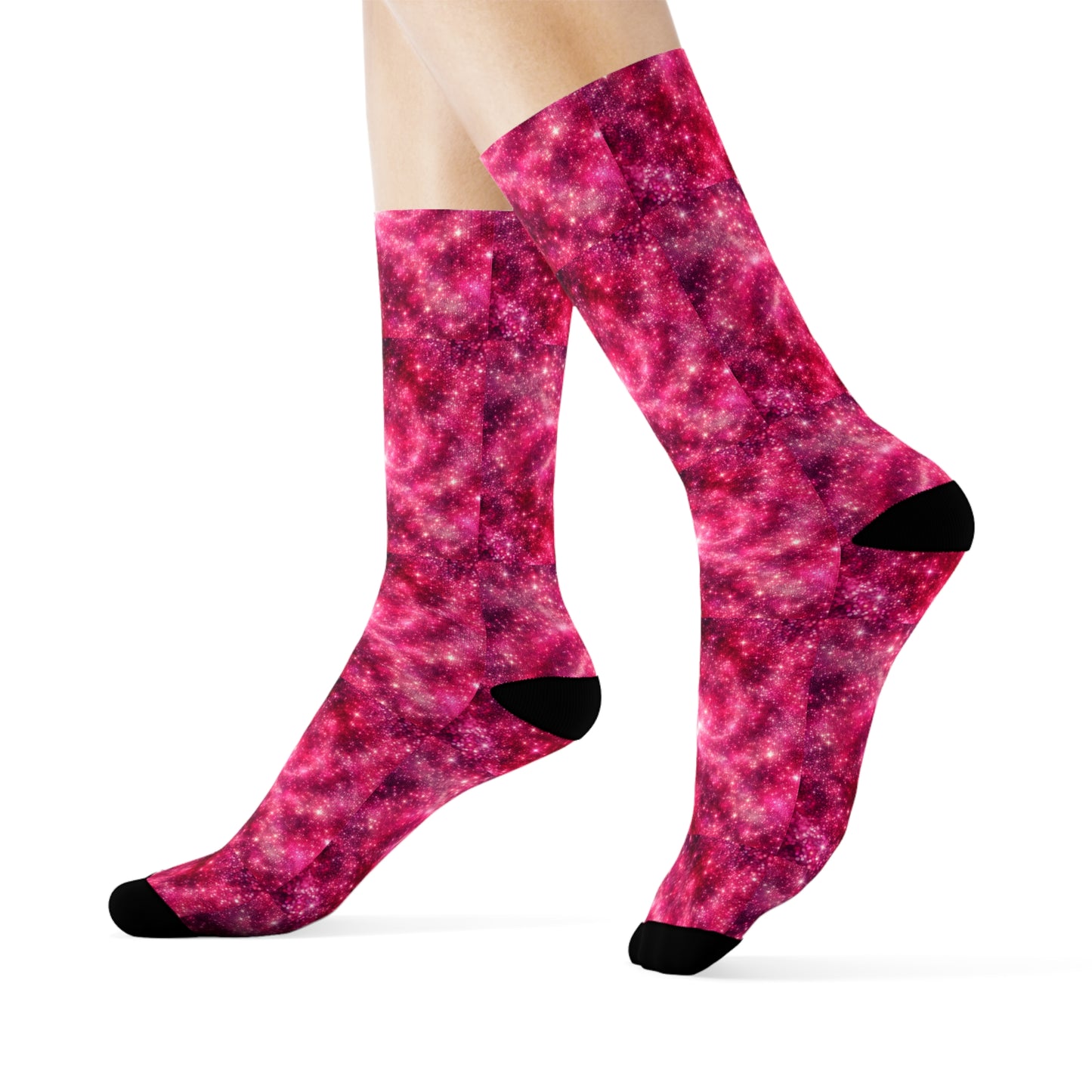 Cosmic Swirl Crew Socks - Vibrant Galaxy Design for Space Lovers