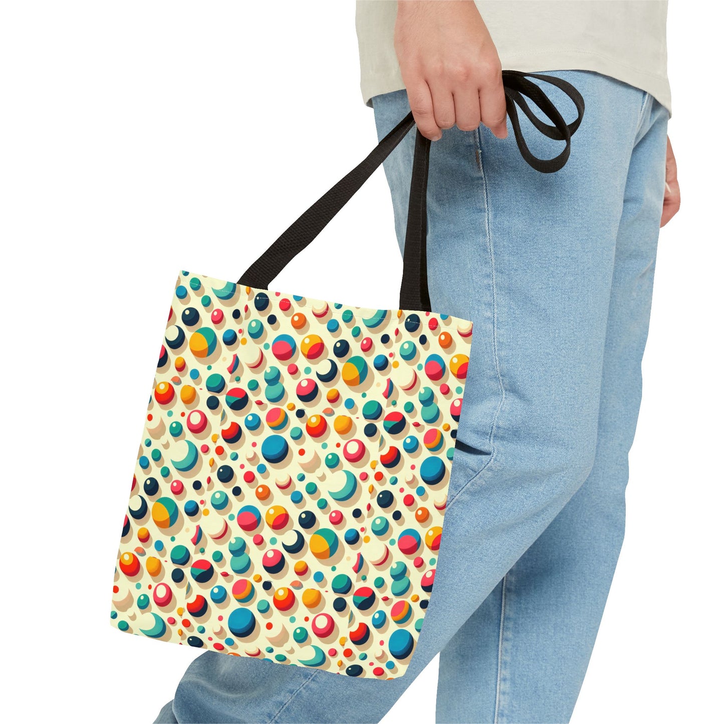 Bolso tote con estampado retro colorido: perfecto para uso diario y estilo chic.